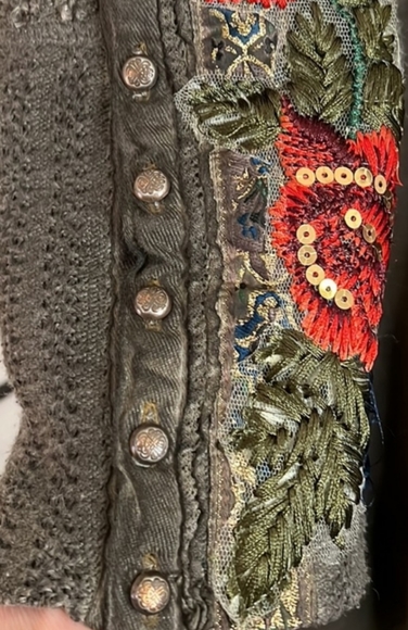 NWT Steampunk Wearable Art Metalic  Golden Embroidery Velvet Long Coat - Picture 5 of 16